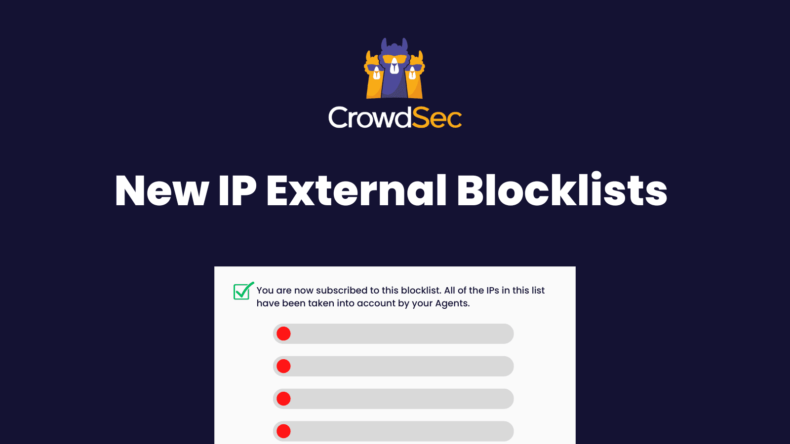 New IP External Blocklists